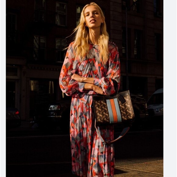Coach Bold Geo Yoke Midi Dress - Picture 1 of 10